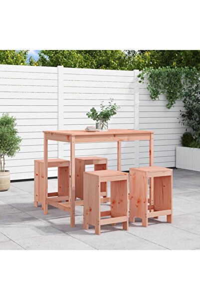 vidaxl Set bar de gradina, 5 piese, lemn masiv douglas