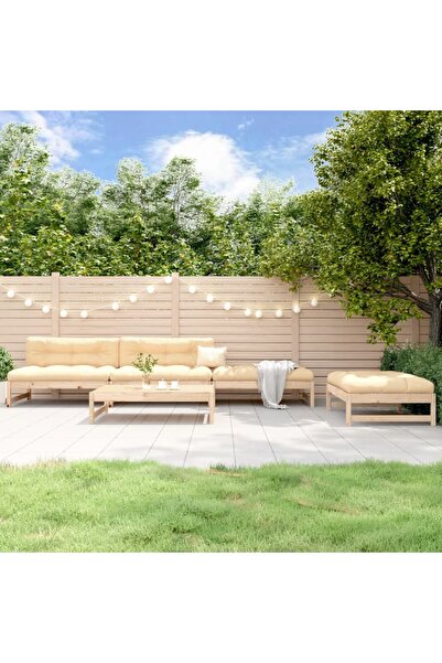 vidaxl Set mobilier relaxare de gradina 5 piese lemn masiv de pin