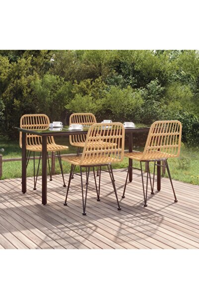 vidaxl Set mobilier de gradina, 5 piese, poliratan