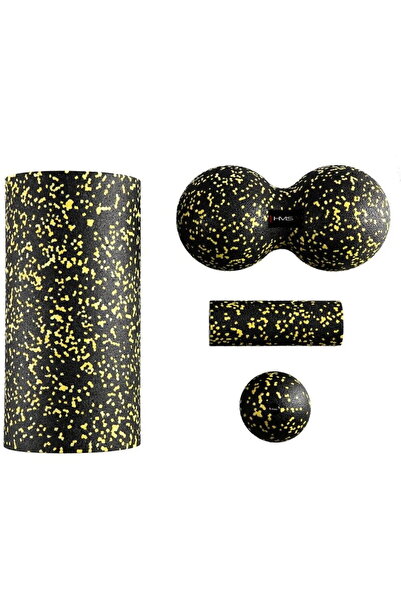 HMS FSBM04 massage set rollers and balls (4 pcs) black/yellow