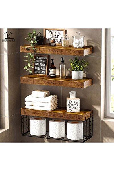 Elindor Set of 3 Elindor® Shelves, Suspended Storage Shelf, Furniture for Kit...