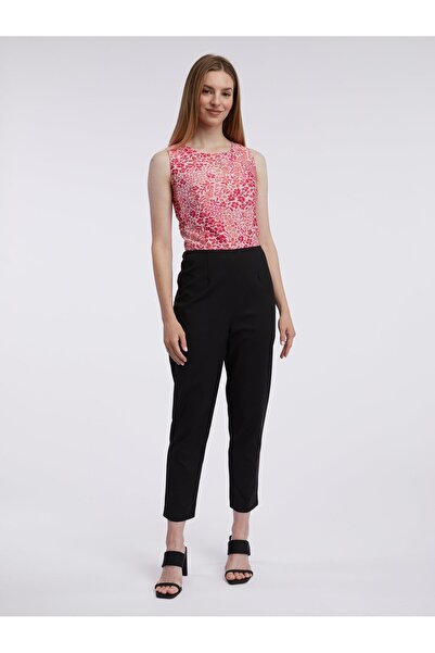 ORSAY Pink and black women's floral jumpsuit