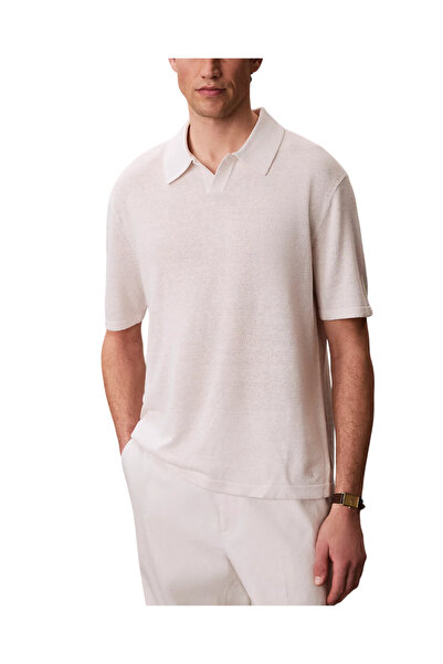 Calvin Klein Ανδρικό Polo Εκρού LV04LF313G-GNA