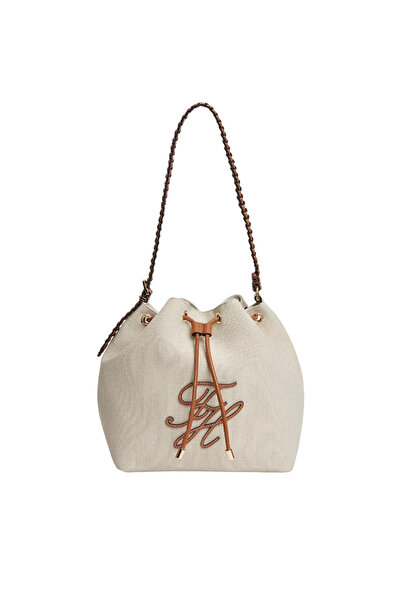 Tommy Hilfiger Γυναικεία Λινή Bucket Τσάντα Μπεζ AW0AW18631-0F4