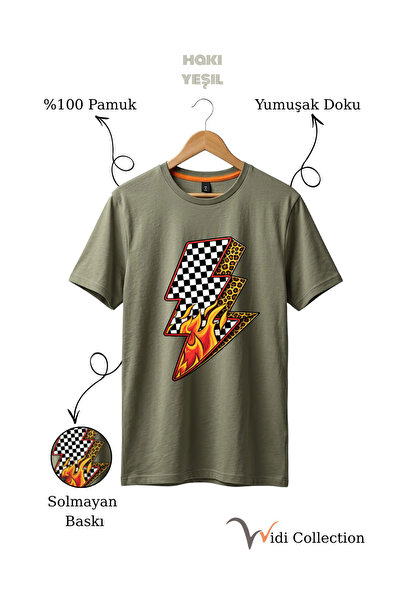 The Baski تي شيرت بطبعة الفهد والشعلة من Vintage Rock Lightning Streetwear مص...