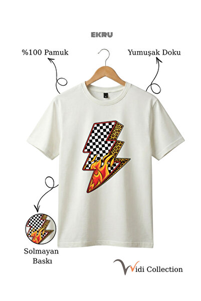 The Baski تي شيرت بطبعة الفهد والشعلة من Vintage Rock Lightning Streetwear مص...