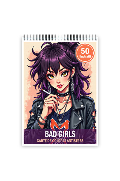 Legendary Gifts Carte de colorat, 50 de ilustratii Bad Girls, 106 pagini, For...