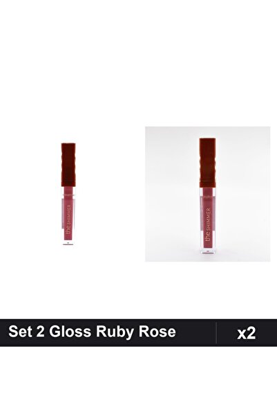 Makeup Set 2 Gloss Buze The Shimmer Ruby Rose, Nuante 03 05, Strălucire Intesă