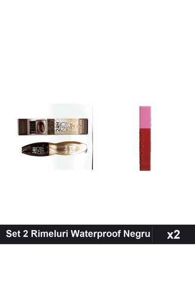 Makeup Set 2 Rimeluri Waterproof Baolishi & Ushas, Negru 24h, Machiaj Profesi...