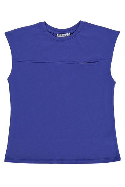 Civil Boys Tricou Basic Zero Sleeve pentru copii 10-13 ani - Albastru