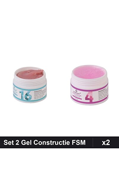 Makeup Set 2 Gel Constructie UV LED FSM 15g, Nuante 16 și 04, Builder Gel Unghii