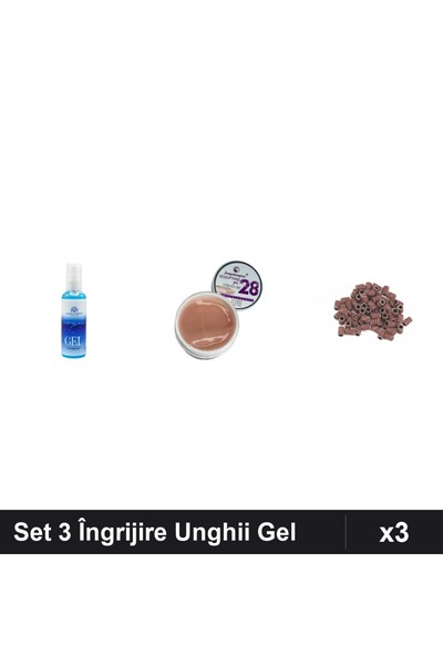 Makeup Set 3 Îngrijire Unghii - Gel Epilare 100ml, Builder UV LED 15g, 20 Rez...