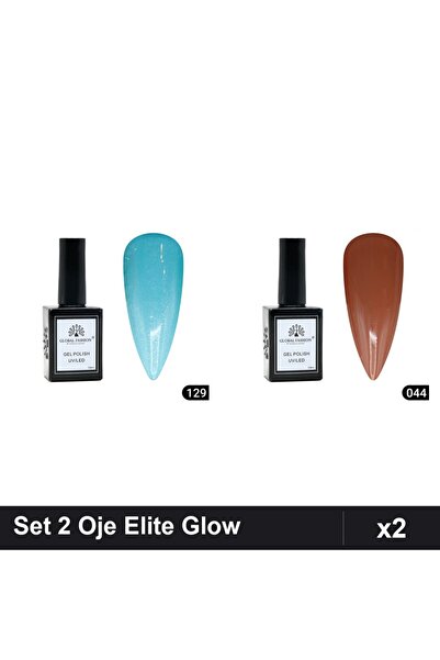 Makeup Set 2 Oje Semipermanente Global Fashion Elite Glow 15ml, Nuante 129 04...
