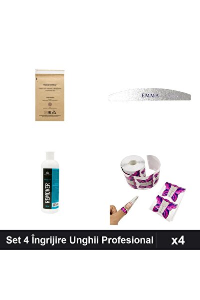 Makeup Set 4 Îngrijire Unghii Profesional - Pungă Sterilizare, Pilă Emma, Rem...