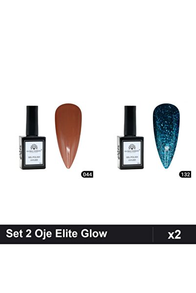Makeup Set 2 Oje Semipermanente Global Fashion Elite Glow 15ml, Nuante 044 13...