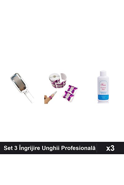 Makeup Set 3 Îngrijire Unghii: Răzătoare Calcaie, Șabloane Fluture 10buc, Cle...