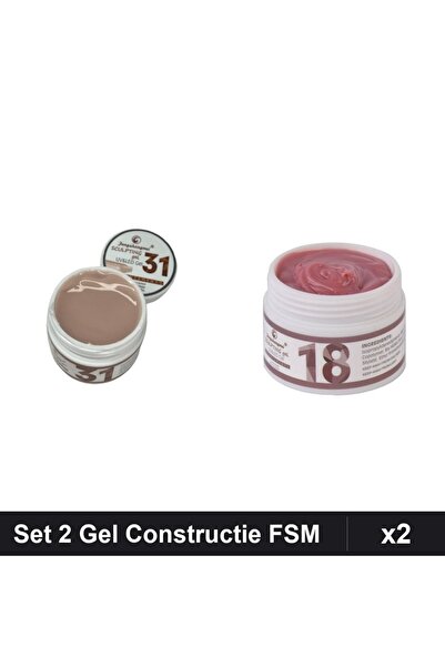 Makeup Set 2 Gel Constructie UV LED FSM 15g, Nuante 31 18, Constructie Unghii