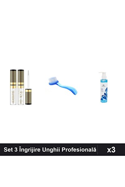Makeup Set 3 Îngrijire Unghii - Gel Eyebrow Eveline, Perie Deprafuit Albastru...