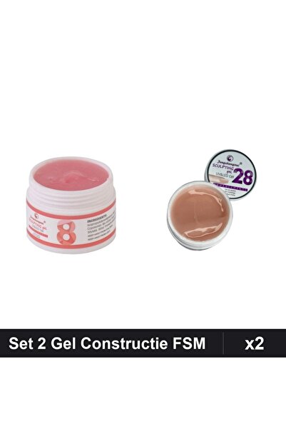 Makeup Set 2 Gel Constructie UV LED FSM 15g, Nuante 08 28, Manichiura Profesi...