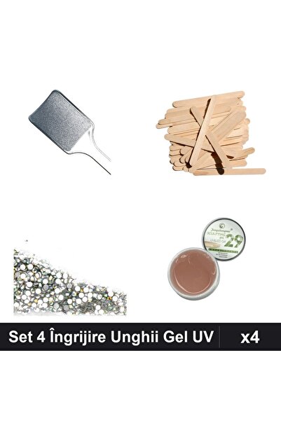 Makeup Set 4 Îngrijire Unghii Profesională, Pilă Calcaie, Gel UV LED 15g, Cri...
