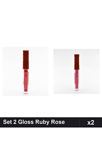 Makeup Set 2 Gloss Buze The Shimmer Ruby Rose, Nuante 01 02, Luciu Strălucitor