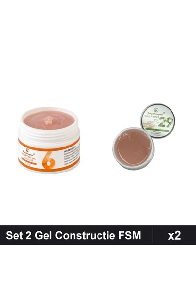 Makeup Set 2 Gel Constructie UV LED FSM 15g, Nuante 06 29, Builder Gel Profes...