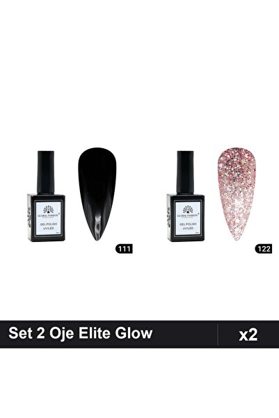 Makeup Set 2 Oje Semipermanente Global Fashion Elite Glow 15ml, Nuante 111 12...