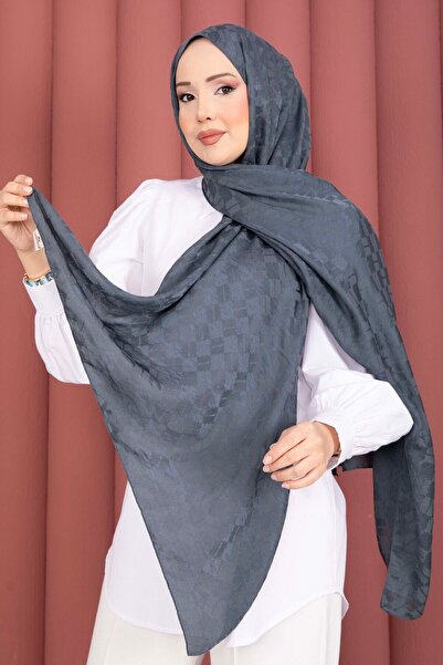 EBRUTESETTÜR سلسلة شالات الجاكار ذات النمط الهندسي باللون البترولي