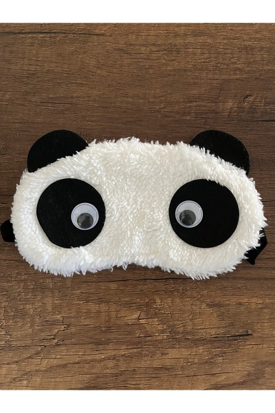 gülümse gel 1 Adet Uyku Bandı Peluş Ayıcık Göz Bandı Panda Uyku Maskesi Göz M...