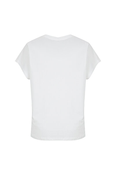 LİMON COMPANY Limon Beyaz Kadın Relaxed Baskılı T-Shirt L6SL-TST9068