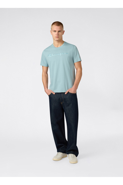Champion 220273-BS221 SS Tee Mavi Erkek T-Shirt