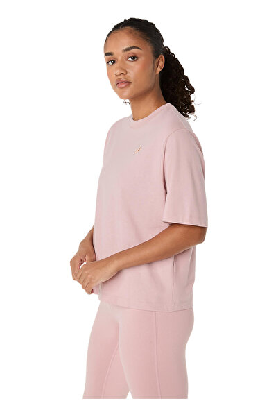 Asics 2032D381-700 SPIRAL EMBROIDER Pembe Yuvarlak Normal Düz Kadın T-Shirt