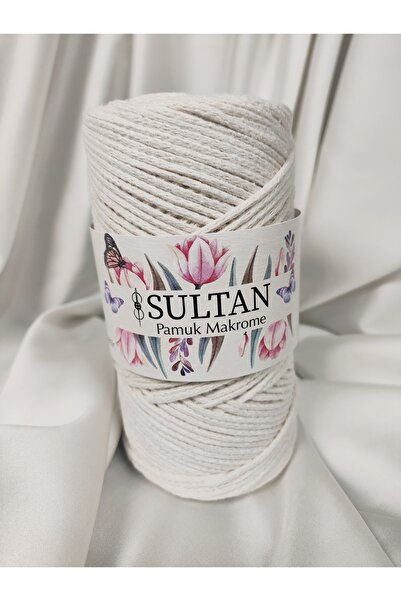 Sultan Cotton Macrame Light Cream Hand Knitting Yarn 250Gr.-100Mt. (1 Piece) ...