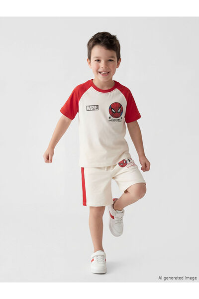 LC Waikiki Ozmarka New Season Spider-Man Printed Boys' T-Shirt and Shorts