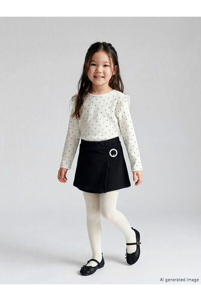 LC Waikiki Ecru Polka Dot Girls' 3-Piece Set