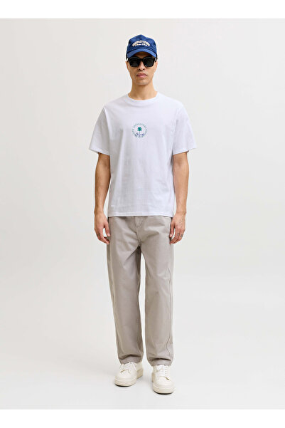 Jack & Jones تي شيرت أبيض للرجال ذو تصميم عادي 12295125 JORHYERES MINIMAL TEE...