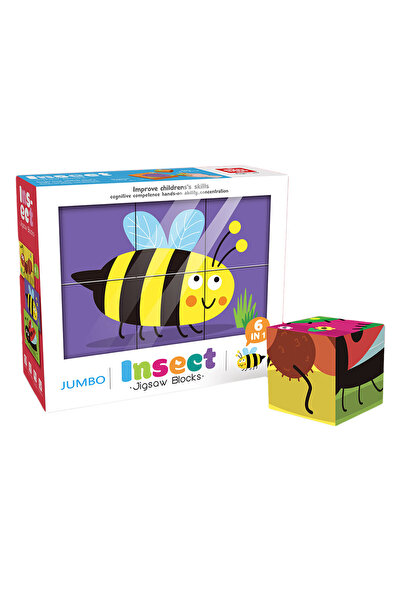 Zumzeria Blocuri puzzle cu animale și insecte (6 piese) 21.7x18x6.6cm