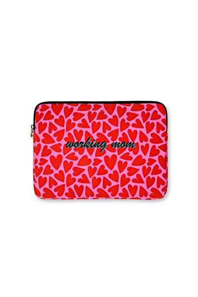 Chapters Laptop Sleeve, Pink & Red Hearts - Working Mom