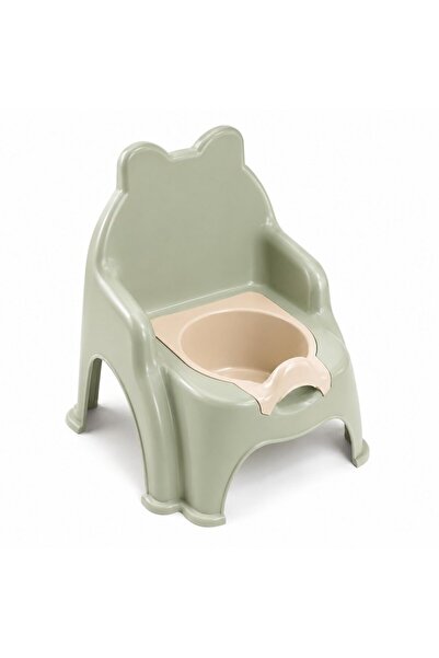 Doloni Beige/Turquoise Tiger children's potty, robust design, with high backr...