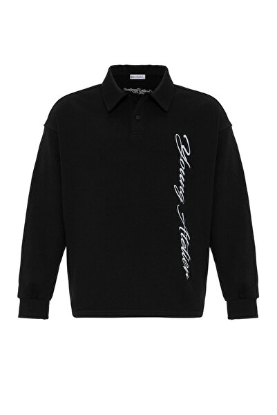 S13 Store Polo collar detailed oversize sweatshirt