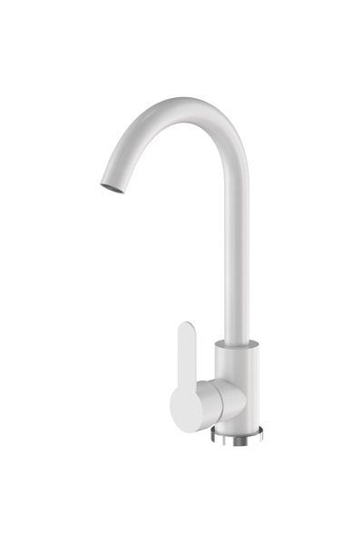 Granitan Baterie Bucatarie Granitan, Dus Rotativ 360°, 32.5cm, Alb