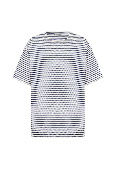 S13 Store cu dungi supradimensionat Tricou din tricotaj