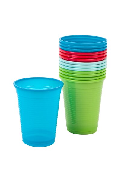 Zumzeria Set of 100 Plastic Cups in Different Colors 200ml