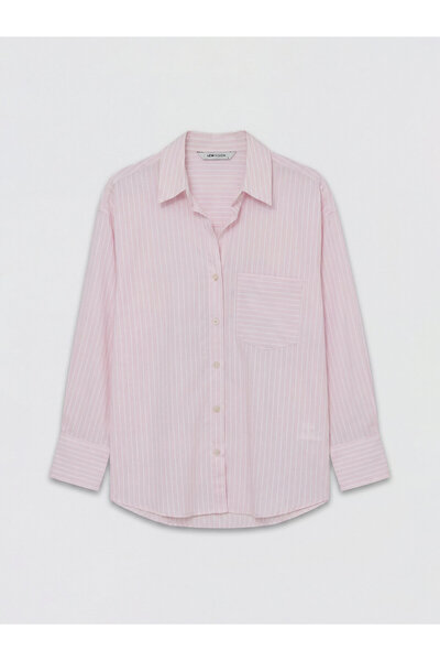 LC Waikiki Γυναικείο ριγέ oversize πουκάμισο Οξφόρδης