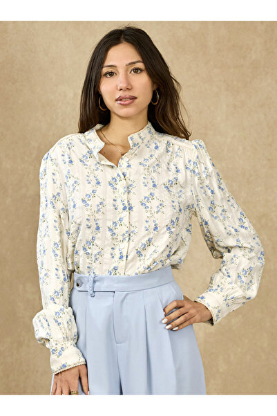 SOFILINE Ivory cotton shirt with ASD97216 M9 print