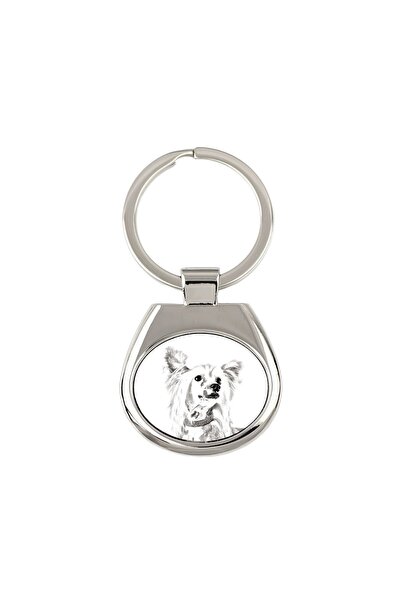 Art - Dog Câine Chinezesc cu creastă, Pufos - breloc cu câine, breloc cu impr...