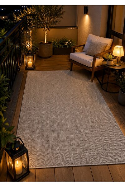 Lorente Home Liora Gri Hasır Jüt Kaymaz Taban Halı Sisal Kilim Yıkanabilir Ba...