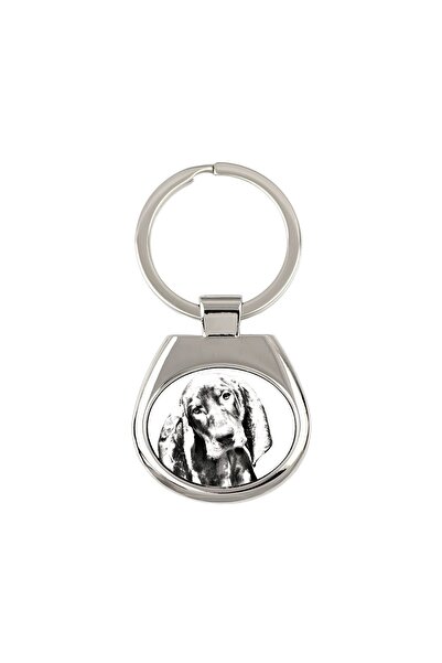 Art - Dog Coonhound negru și brun - breloc cu câine, breloc cu imprimeu, pand...