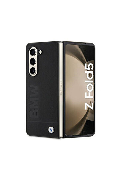 BMW BMHCZFD5SLLBK Husă rigidă Samsung Galaxy Z Fold5 cu logo imprimat, negru