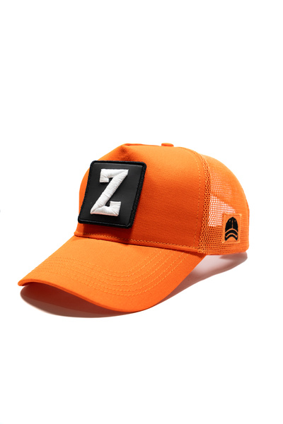 all hats Mesh Orange Hat with Letter Patch Detail |   Sports Hat Suitable for...